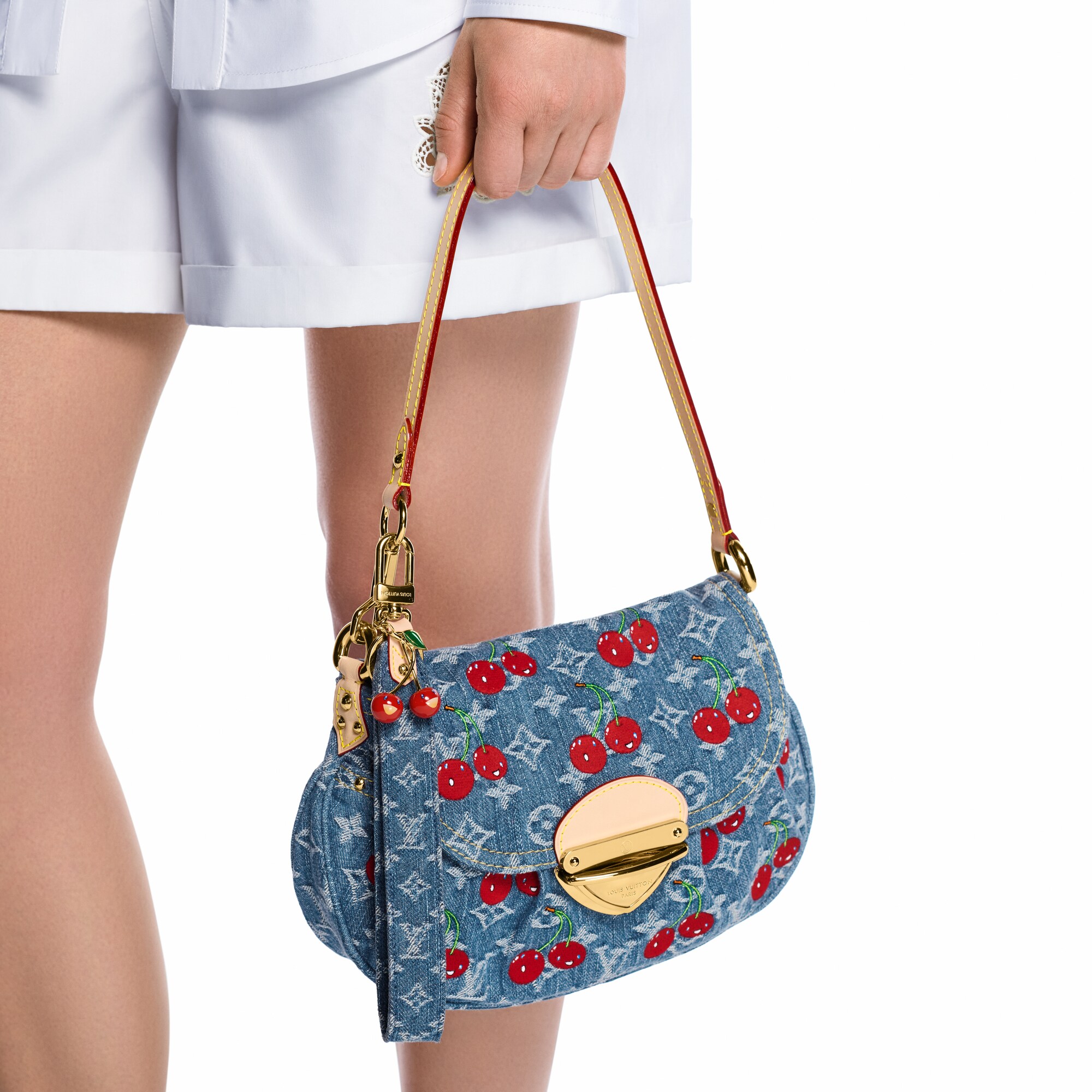 LV x TM Charm de Bolsa Denim Cerise Dragonne S00 - Acessórios